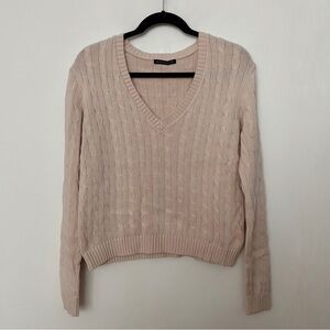 Brandy Melville Beige V-Neck Sweater